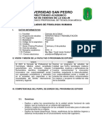 Universidad San Pedro: Vicerrectorado Academico Facultad de Ciencias de La Salud