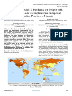 Impact of Covid-19 Pandemic On People With Disabilities and Its Implications On Special Education Practice in Nigeria