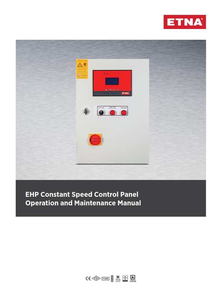 EHP Constant Speed Control Panel Operation and Maintenance Manual | PDF ...
