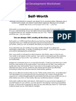 Personal Development Worksheet Self Worth PDF