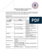 Convocatoria Olimpiada Ciencia y Tecnologia 2019