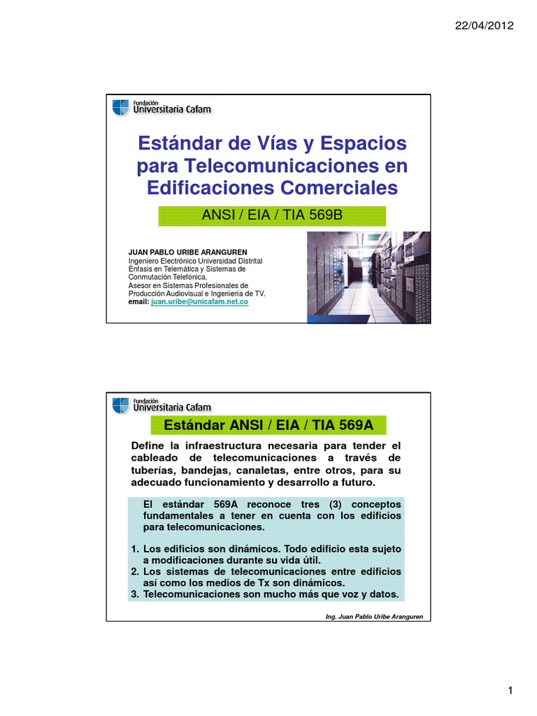 Estándar TIA/EIA 569B para Telecomunicaciones | PDF | Telecomunicación ...