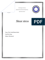 Shear Stress: Name: Wael Atiah Dhedan Bardi Grad:First Stage Subject: Mechanical