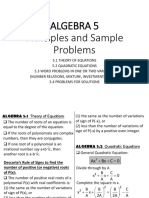 Algebra 5 Principles and Sample Problems