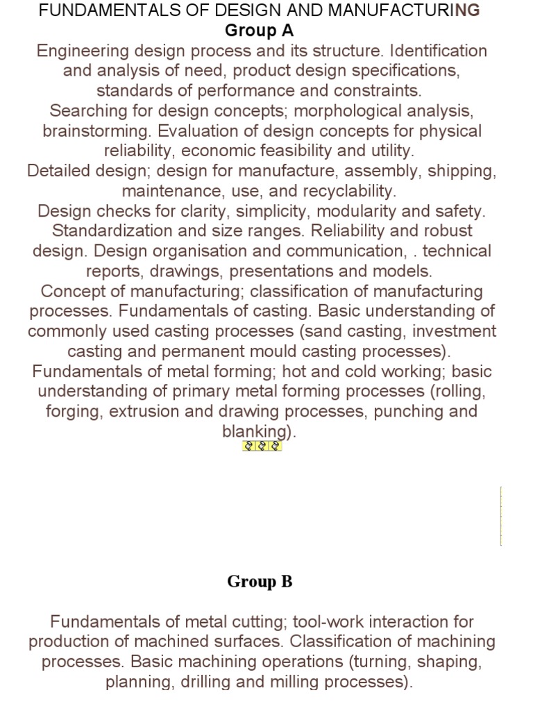 Design and Manufacturing Fundamentals | PDF