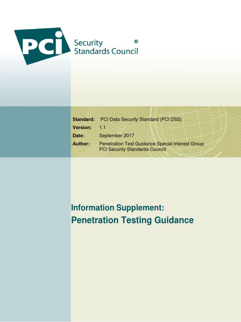 PCI DSS Penetration Testing Guidance | PDF | Payment Card Industry Data ...