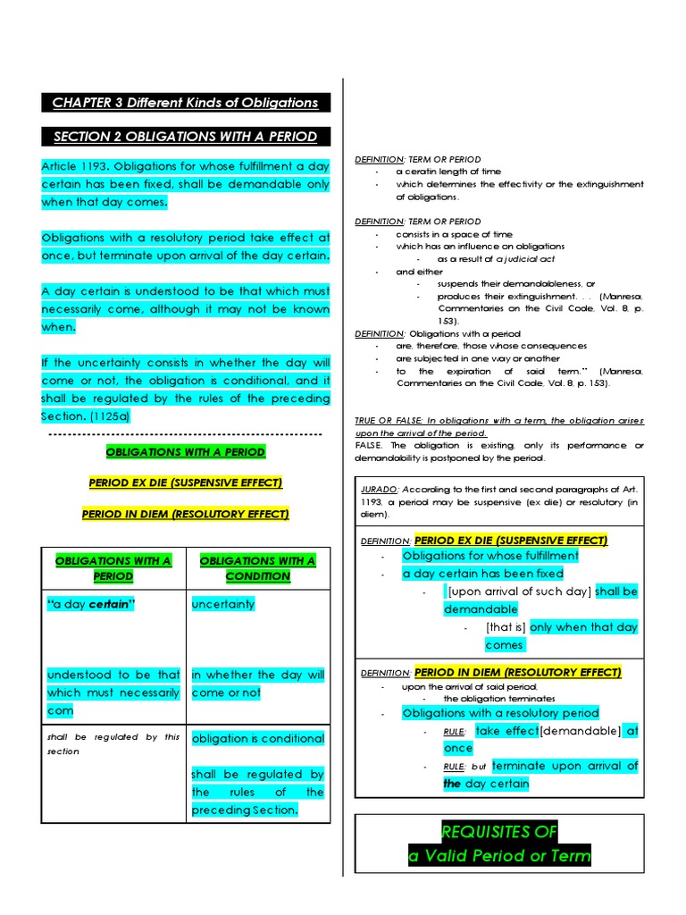 Chapter 3 Section 2 Obligations With A Period 1193 1198 Pdf