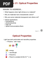 Chapter 21: Optical Properties: Issues To Address..