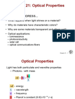 Chapter 21: Optical Properties: Issues To Address..