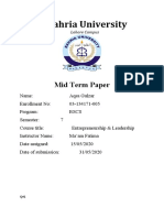 Bahria University: Mid Term Paper