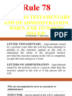 Rule 78: Letters Testamentary and of Administration, When and To Whom Issued
