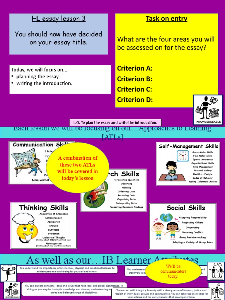 The HL Essay Lesson 3 - Planning | PDF | Idea | Essays