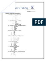 Uniliver Pakistan: Consumer Satisfaction Questionnaires