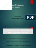 Implementing Strategies. Management and Operation Issues