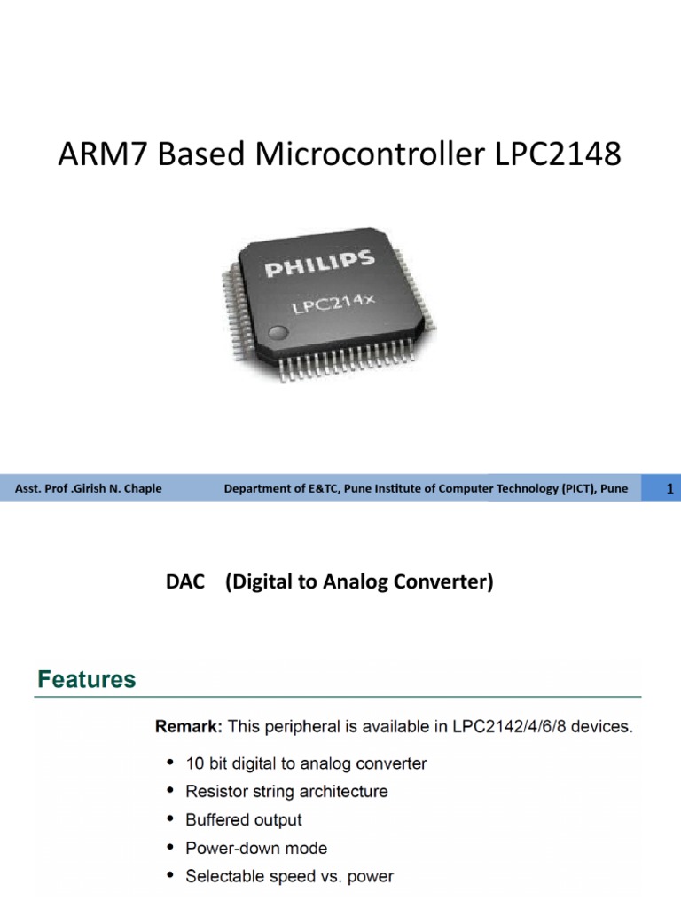 LPC2148 ARM7 Microcontroller DAC Guide | PDF