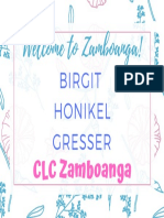 Blue and Pink Floral Pattern Welcome Card PDF