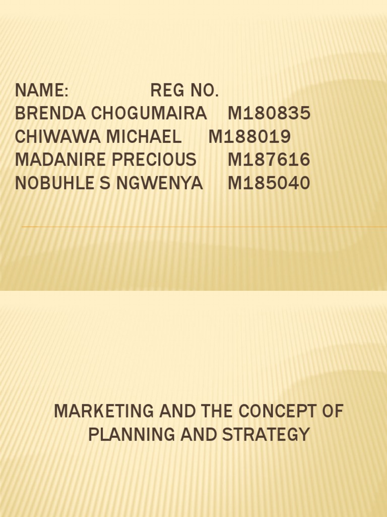 Group 8 Presentation Marketing Management | PDF | Strategic Planning ...