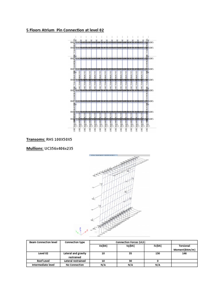 Atrium Connection Forces Analysis | PDF | Building Technology | Applied ...