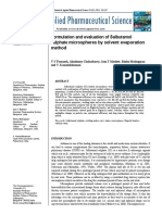 Formulation and Evaluation of Salbutamol Sulphate Microspheres by Solvent Evaporation Method