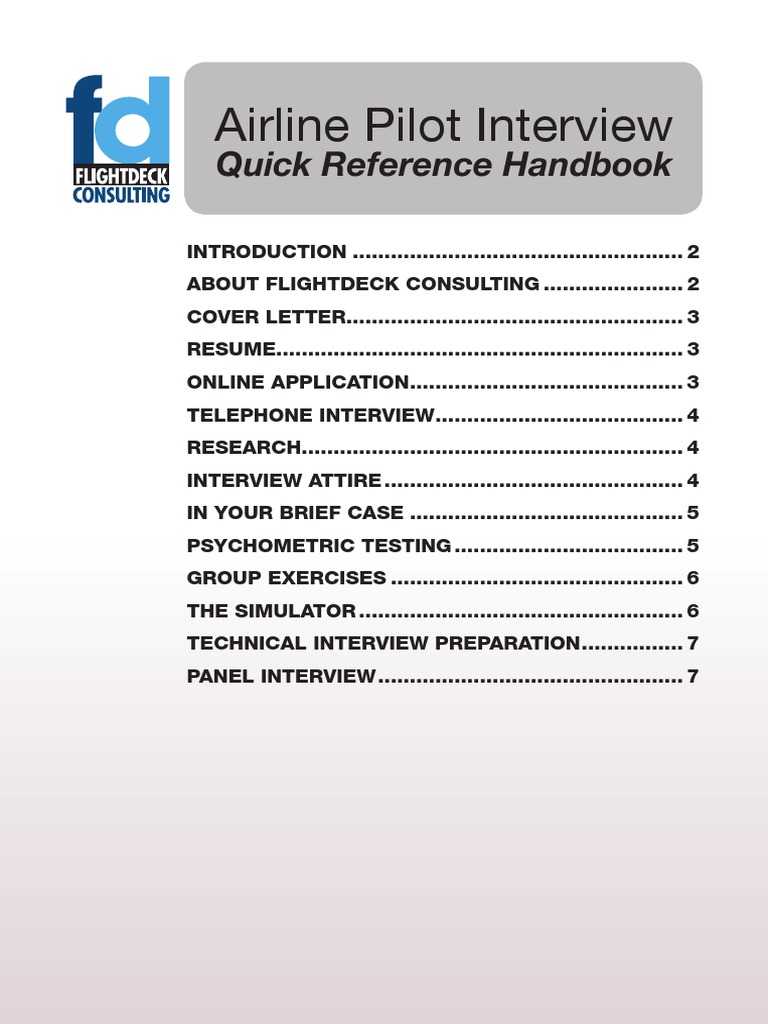 Airline Pilot Interview QRH | PDF
