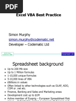 Excel VBA Best Practice: Simon Murphy Developer - Codematic LTD