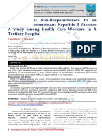 Prevalence of Non-Responsiveness To An Indigenous Recombinant Hepatitis B Vaccine: A Study Among Health Care Workers in A Tertiary Hospital