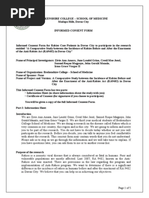 Informed Consent Form - Rabies (English)