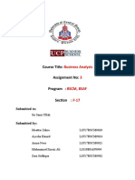 Course Title: Assignment No: Program: Section:: Business Analysis 3 BSCM, Bsaf F-17