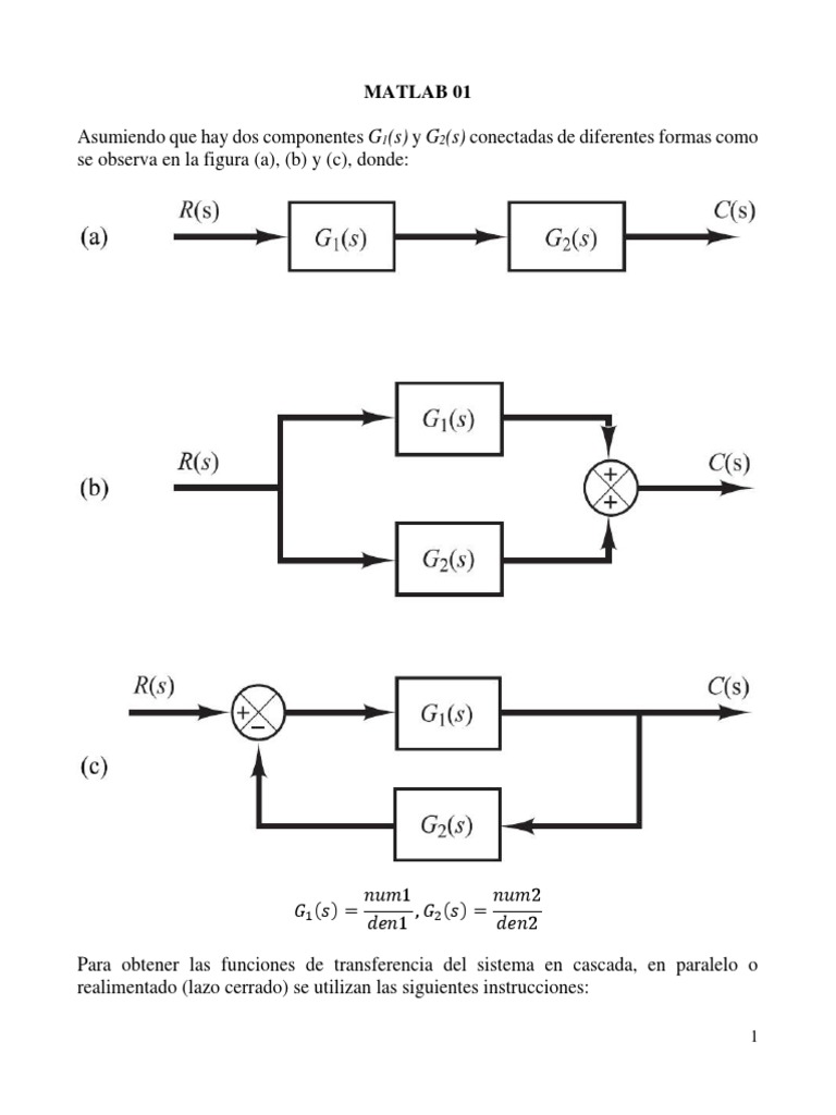 Funciones de Transferencia en MATLAB | PDF
