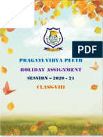 Pragati Vidya Peeth: Holiday Assignment