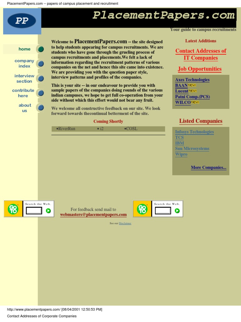 Placement | PDF | Software | Computing And Information Technology