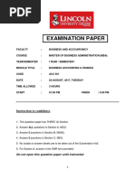 Examination Paper: Instruction To Candidates