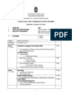 Language and Communication Studies: 2010 2011 COURSE OUTLINE