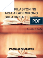 Kompilasyon NG Mga Akademikong Sulatin Sa Filipino: Reyna Mae V. Tagalog