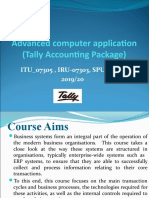 Advanced Computer Application (Tally Accounting Package) : ITU - 07305, IRU-07303, SPU-07307 2019/20