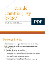 Letra de Cambio - Ley 27287