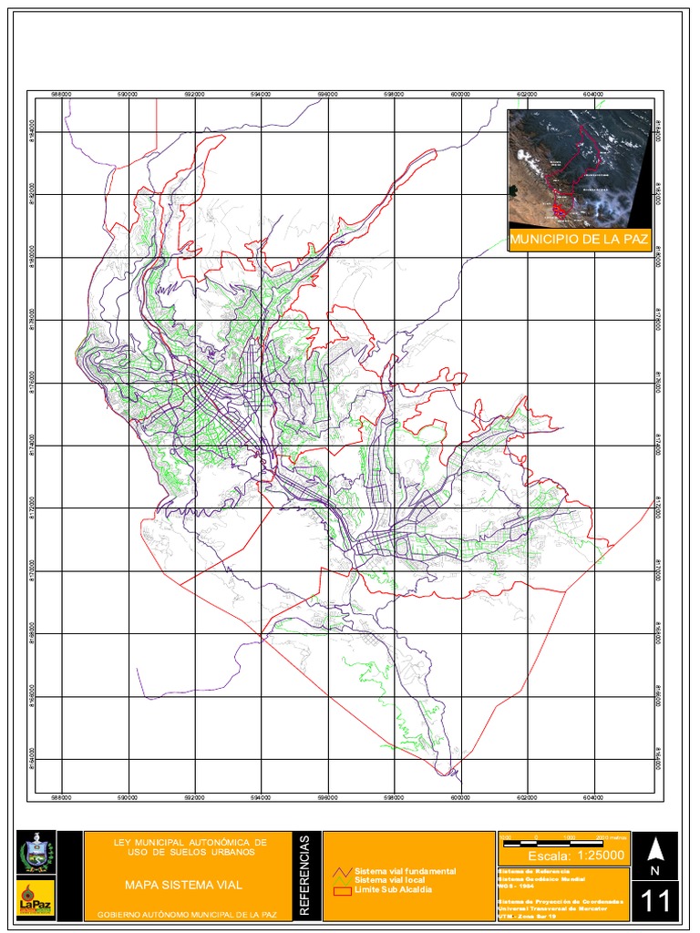 Mapa Vial de La Paz, Bolivia | PDF | Tecnología geográfica | Cartografía