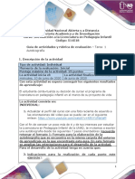 Guia de Actividades y Rúbrica de Evaluación Tarea 1 - Autobiografía