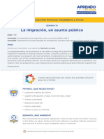 La Migración, Un Asunto Público: 4. Grado: Desarrollo Personal, Ciudadanía y Cívica