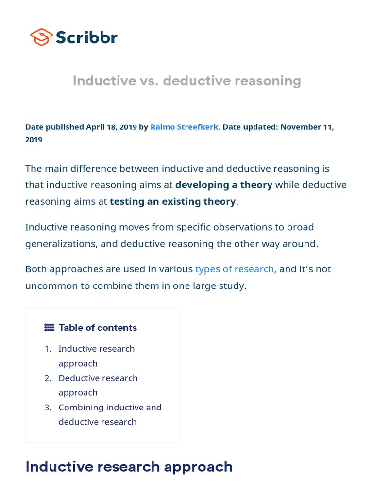 Inductive vs. Deductive Research Explained | PDF | Inductive Reasoning ...