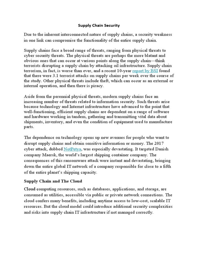 Supply Chain Security Threats Explained | PDF | Cloud Computing ...