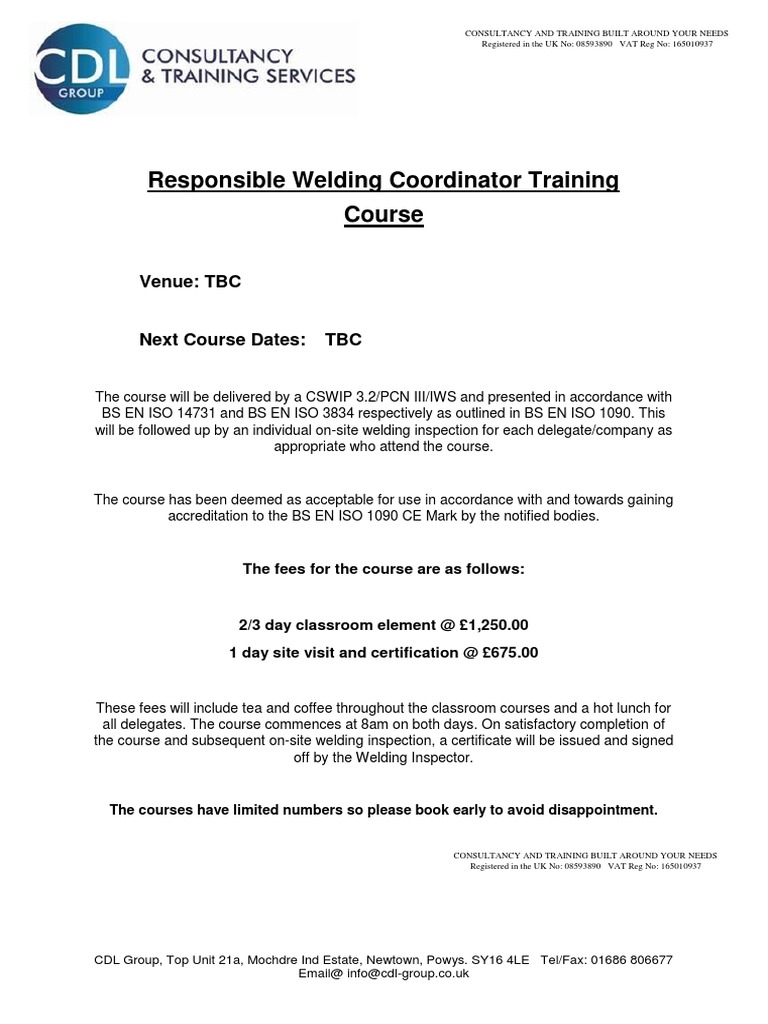 Responsible Welding Coordinator PDF Payments Business