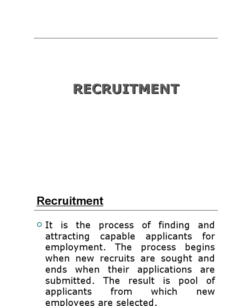 Recruitment and Selection Process Overview | PDF | Recruitment | Interview