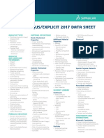 Abaqus/Explicit 2017 Data Sheet: Analysis Types Material Definitions