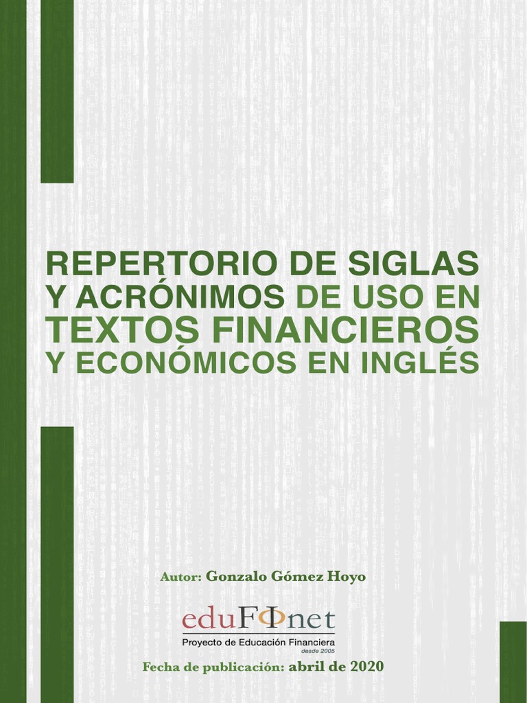 Glosario Siglas y Acrónimos Financieros y Econ ENG PDF | PDF | Servicios  financieros | Business