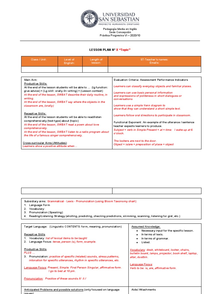 Lesson Plan Format P6 | PDF | Object (Grammar) | Lesson Plan