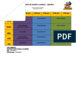 Horario de Clases Danza Llanera