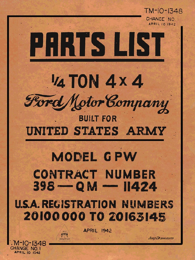 TM 10 1348 FORD Parts Price PDF | PDF