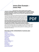 Fashion Business Plan Example - Clothes Business Plan