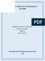 Desarrollo Taller Problemas, Conflictos, Necesidades de Colombia - Anderson Patiño 11-4 PDF